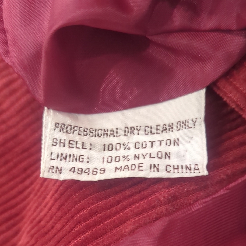 Mulberry Street Women's Corduroy Blazer Wine Hue Academia Preppy Vintage Boho - Picture 6 of 15